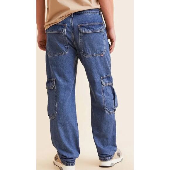 LEVI'S Jeans Mens 38x32 Blue Denim Loose Cargo Pants Baggy Fit Workwear NEW - Picture 3 of 11